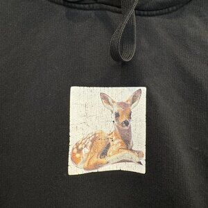 BURBERRY DEER PRINT COTTON HOODIE